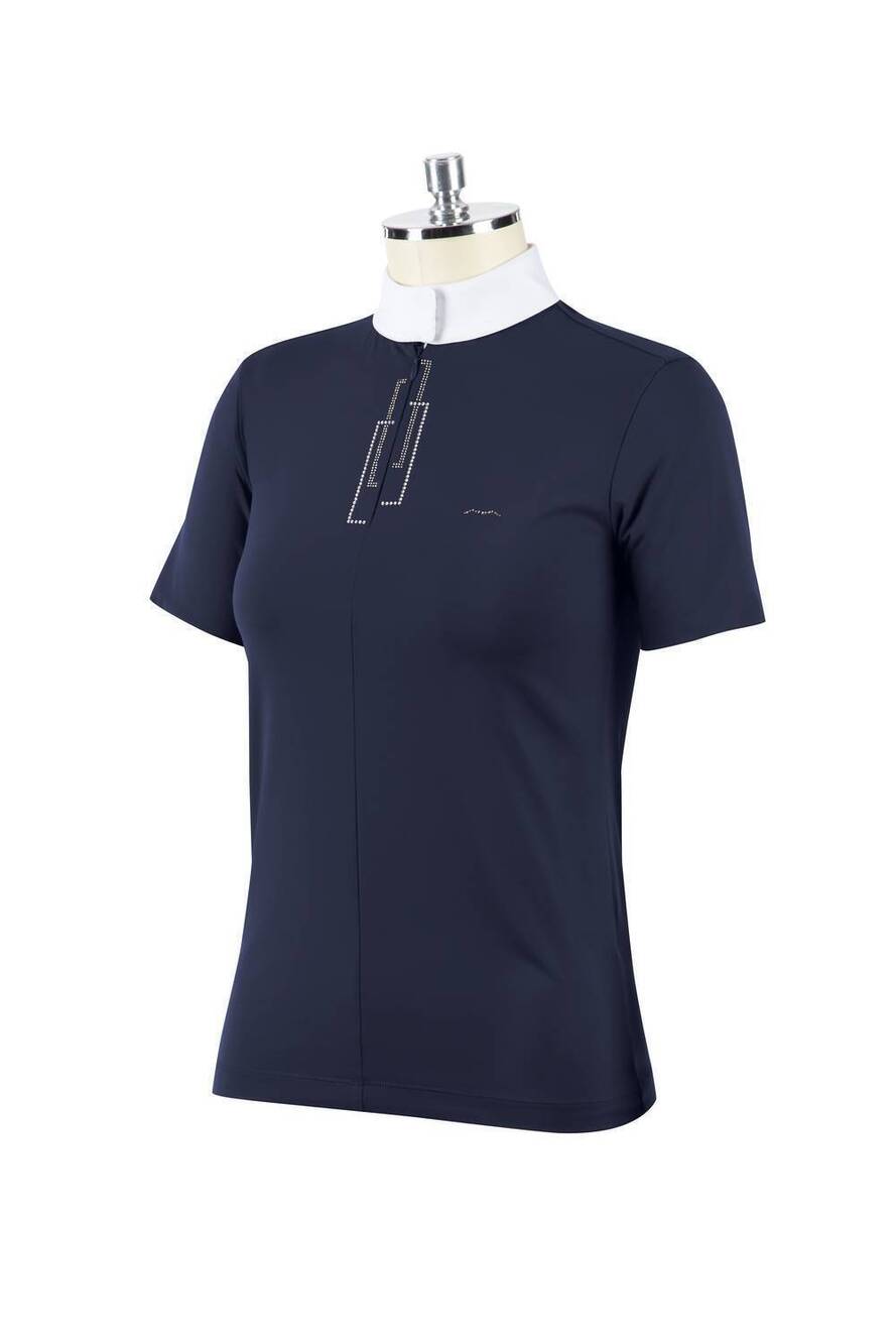 NEW ANIMO women's buby jersey short sleeve competition polo in navy